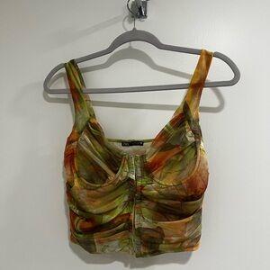 Zara Autumn Tones Ruched Crop Top